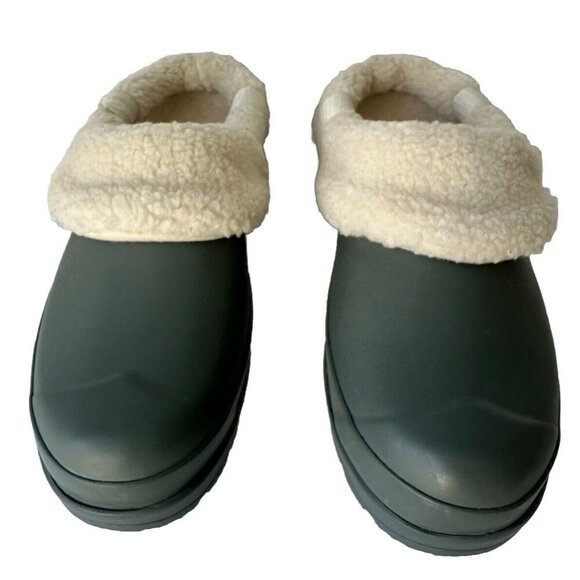 Hunter Play Sherpa Insulated Clog Size 6 Army Green Rain Shoes  NWOT - Picture 4 of 7